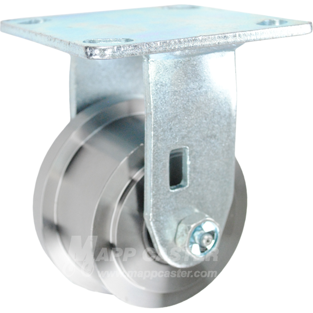 4-1/8" x 1-7/8" Flanged Forged Steel Wheel KPL Rigid Caster - 2000 Lbs Capacity SIDE VIEW