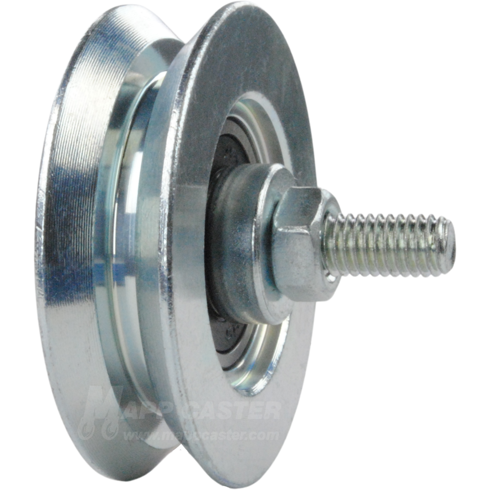 60mm x 17mm (2.36" x .67") Solid Steel V-Groove Wheel w/ Ball Bearings Part # H306Y-60