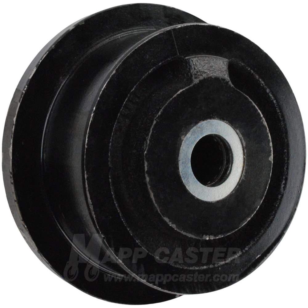 4" x 1-7/16" Flanged Ductile Steel Wheel - 1,800 Lbs Capacity