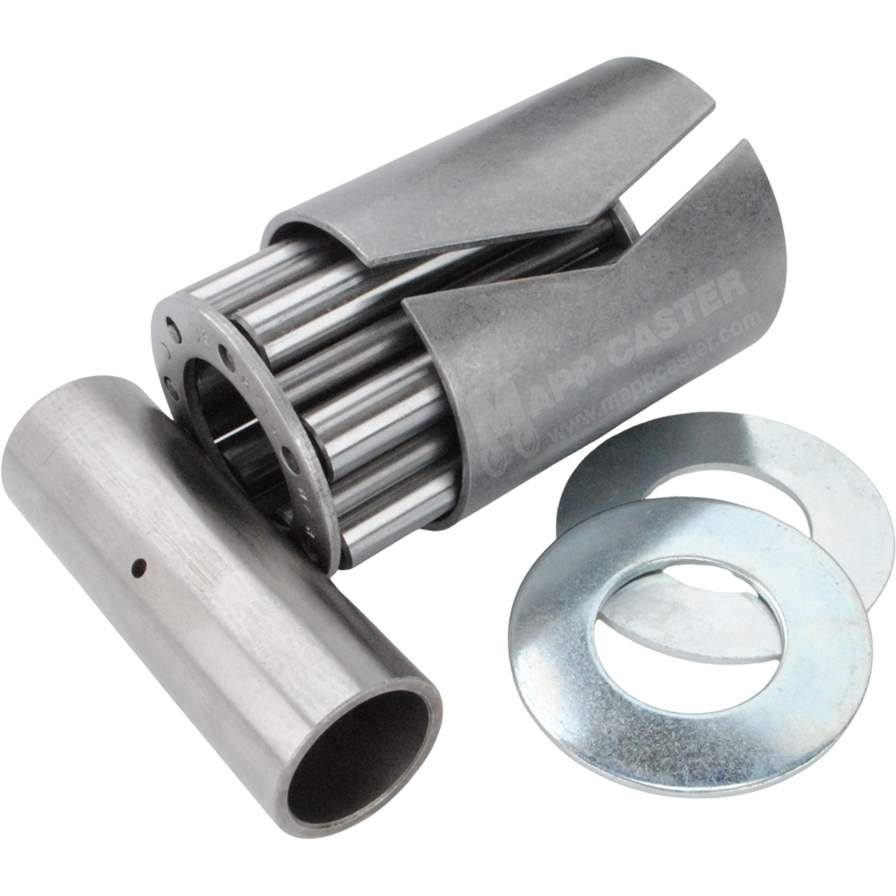 1" I.D. X 2-7/16" O.D. Temp Roller Bearing Kit w/ Spanner for 3" Wide Caster Wheels - 600˚F