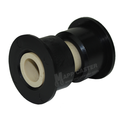 1/2" ID Flanged Delrin Bearing with Spanner for 1-1/2" Wide Wheels - 3 Piece - 180˚F