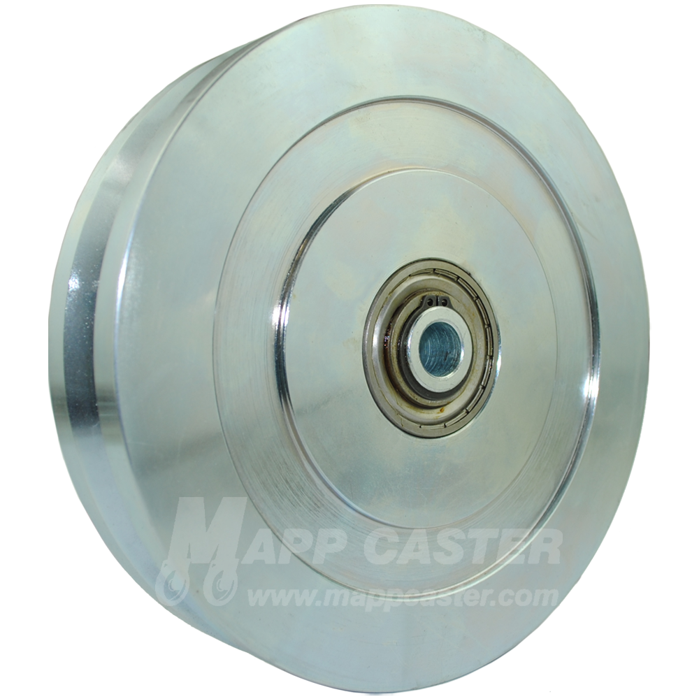 8" x 1-3/4" Solid Steel V-Groove Wheel - 8,000 Lbs Capacity
