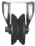 3" x 1-1/4" Metal Track Caster -  Cast Iron Wheel V-Groove Caster - 225 lb. Capacity - Rigid - GroovedWheels.com - 2