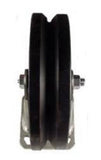 8" x 2" Cast Iron Wheel - V-Groove Caster - 900 lb. Capacity - Rigid - GroovedWheels.com - 2