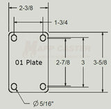 2-3/8" x 3-5/8" Stainless Steel Weld on Top Plate / Shim - Part# L20CS-P Drawing