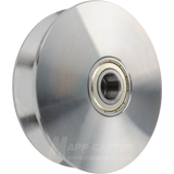 100mm x 24mm (3.93"x .94") Solid Steel V-Groove Wheel - 660 Lbs Capacity Part # EDSPK 100K