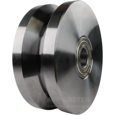 125mm x 50mm (4.92" x 1.96") Solid Steel V-Groove Wheel - 2,640 Lbs Capacity Part # EDSPK 125K