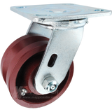 4" x 2" V-Groove Ductile Steel Wheel Swivel Caster