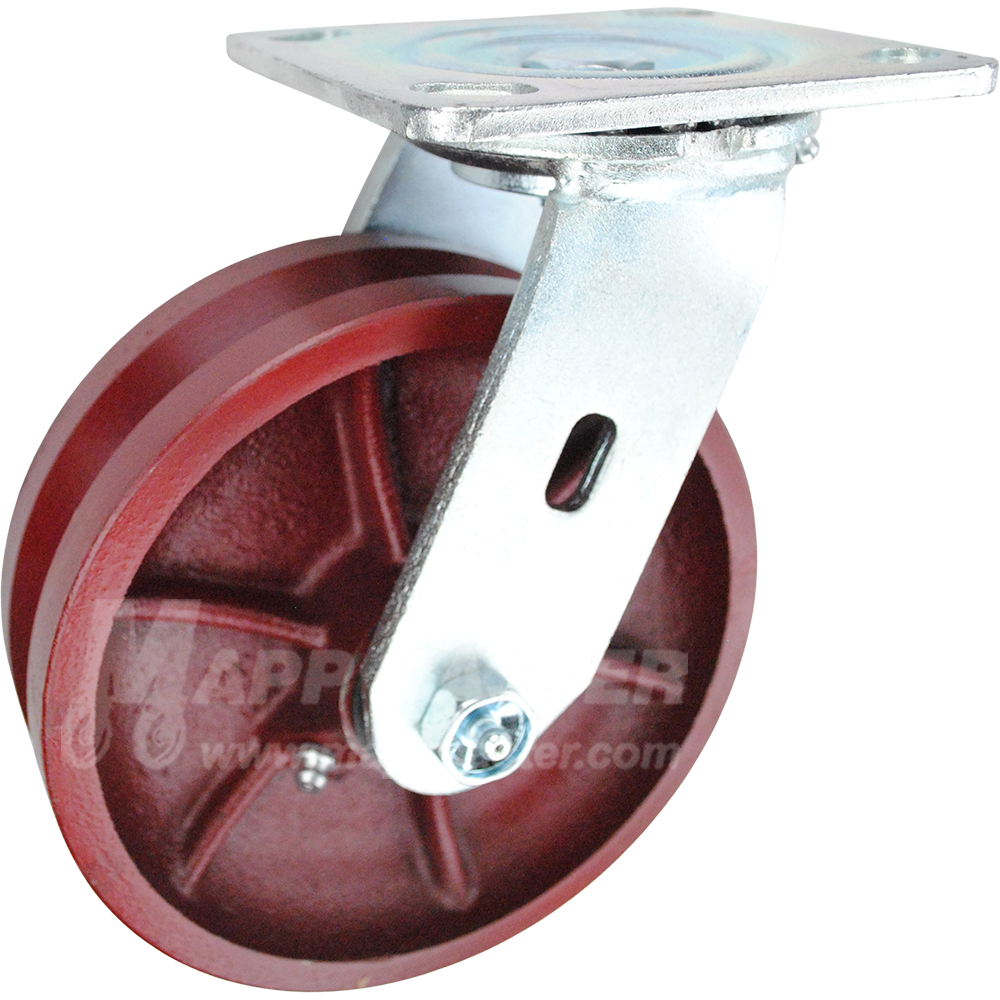 146DVRB620S 6" x 2" Ductile Steel V-Groove Wheel Swivel Caster - 1250 Lbs Capacity