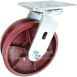 146DVRB620S 6" x 2" Ductile Steel V-Groove Wheel Swivel Caster - 1250 Lbs Capacity