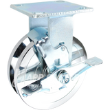 146FVG620RB 6" x 1-3/4" Forged Steel V-Groove Wheel Rigid Brake Caster - 1250 Lbs Capacity