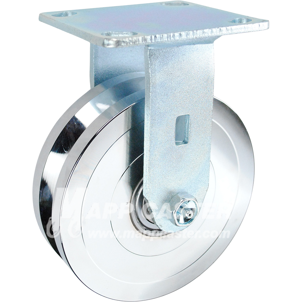 146FVG620R 6" x 1-3/4" Forged Steel V-Groove Wheel Rigid Caster - 1250 Lbs Capacity