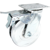 146FVG620SBTL 6" x 1-3/4" Forged Steel V-Groove Wheel Swivel Caster with Total Lock Brake - 1250 Lbs Capacity