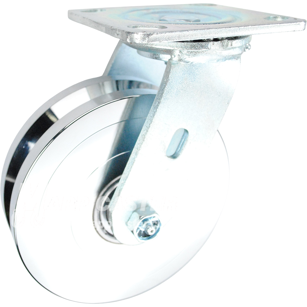 146FVG620S 6" x 1-3/4" Forged Steel V-Groove Wheel Swivel Caster - 1250 Lbs Capacity