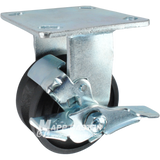 4" x 2" Nylon V-Groove Wheel Rigid Brake Caster - 800 Lbs  Capacity