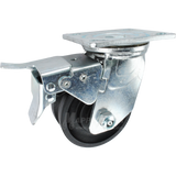 4" x 2" Nylon V-Groove Wheel Swivel Caster with Total Locking Brake - 800 Lbs  Capacity