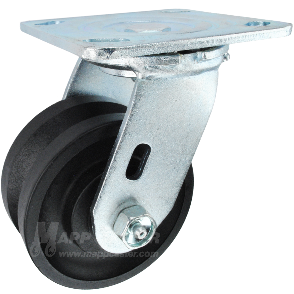 4" x 2" Nylon V-Groove Wheel Swivel Caster - 800 Lbs  Capacity