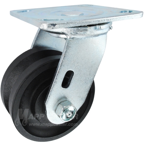 4" x 2" Nylon V-Groove Wheel Swivel Caster - 800 Lbs  Capacity