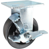 5" x 2" Phenolic V-Groove Wheel Rigid Brake Caster - 750 Lbs Capacity