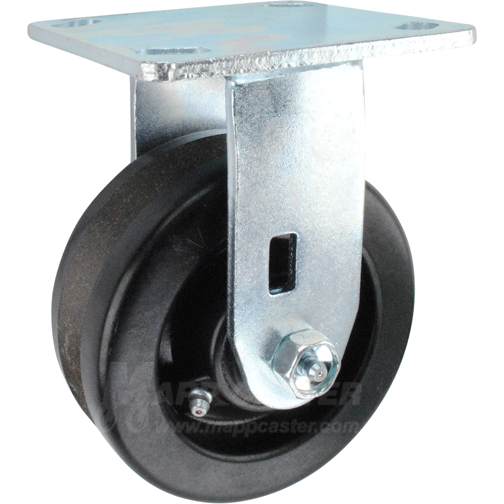 5" x 2" Phenolic V-Groove Wheel Rigid Caster - 750 Lbs Capacity