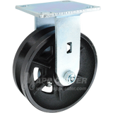 146VIRB620R 6" x 2" Cast Iron V-Groove Wheel Rigid Caster - 1000 Lbs Capacity
