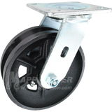 146VIRB620S 6" x 2" Cast Iron V-Groove Wheel Swivel Caster - 1000 Lbs Capacity