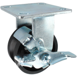 4" x 2" Cast lron V-Groove Wheel KPL Rigid Brake Caster - 600 Lbs  Capacity SIDE VIEW 