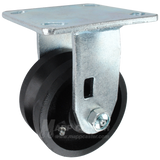 4" x 2" Cast lron V-Groove Wheel KPL Rigid Caster - 600 Lbs  Capacity SIDE VIEW 