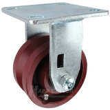 4" x 2" Ductile Steel V-Groove Wheel KPL Rigid Caster - 1500 Lbs Capacity SIDE VIEW 