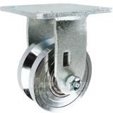 4" x 2" Forged Steel V-Groove Wheel Rigid Caster - 1250 Lbs  Capacity Part # 146FVG420R Ball Bearing 