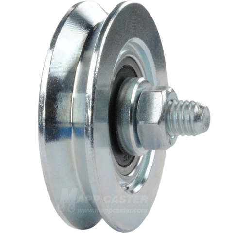 50mm x 12mm (1.97" x .47") Steel V-Groove Wheel - 154 Lbs Capacity Part # H300V-50