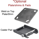 5" x 2-5/16" Forged U-Groove Wheel Rigid Caster - 1250 Lbs Capacity SHIMS PLATES 