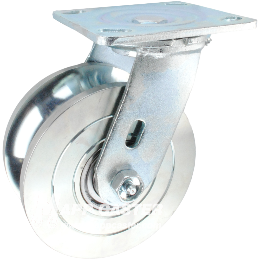 146PMUG520S 5" x 2-5/16" Forged U-Groove Wheel Swivel Caster - 1250 Lbs Capacity