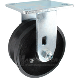 5" x 2" Cast Iron V-Groove Wheel Rigid Caster - 900 Lbs Capacity