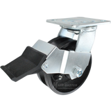 5" x 2" Cast Iron V-Groove Wheel Swivel Caster with Face Contact Brake - 900 Lbs Capacity Part # 146VIRB520SFCB