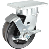 5" x 2" Phenolic V-Groove Wheel Kingpinless Swivel Brake Caster - 750 Lbs Capacity Part # P51052LPVTLB