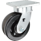5" x 2" Phenolic V-Groove Wheel Kingpinless Swivel Caster - 750 Lbs Capacity Heavy Duty