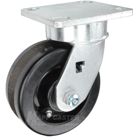 5" x 2" Phenolic V-Groove Wheel Kingpinless Swivel Caster - 750 Lbs Capacity Heavy Duty