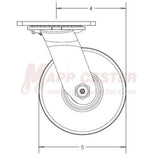 5" x 2" Phenolic V-Groove Wheel Swivel Caster - 750 Lbs Capacity 146LPV520S SIDE VIEW 