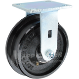 6-7/8" x 2" Ductile Steel Flanged Wheel Kingpinless Rigid Caster - 2,000 Lbs Capacity Heavy Duty