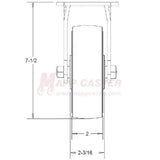 6" x 2" Double Flanged Cast Iron Wheel Rigid Caster - 500 Lbs Capacity