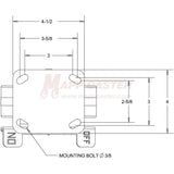 146RND620RB 6" x 2" Balloon Cushion Wheel Rigid Brake Caster - 650 Lbs Capacity Top View