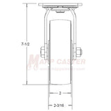 6" x 2" Cast Iron V-Groove Wheel Swivel Caster - 1,000 Lbs Capacity