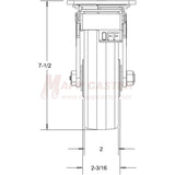 146RND620RB 6" x 2" Balloon Cushion Wheel Swivel Caster with Total Locking Brake - 650 Lbs Capacity Front View