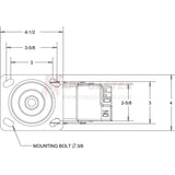 146RND620SBTL 6" x 2" Balloon Cushion Wheel Swivel Caster with Total Locking Brake - 650 Lbs Capacity Top View