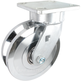 6" x 1-3/4" Forged Steel V-Groove Wheel Kingpinless Swivel Caster - 2,000 Lbs Capacity Heavy Duty