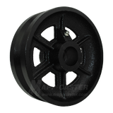 6" x 2" V-Groove Cast Iron Wheel - Part # QVGR6M0