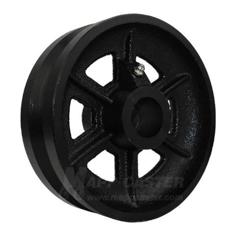 6" x 2" V-Groove Cast Iron Wheel - Part # QVGR6M0
