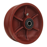 LDV60JT84 | 6" x 2" V-Groove Ductile Steel Wheel with Bearings