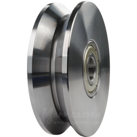 GroovedWheels.com - 57mm Solid Steel Track Wheel - 550 lb. Capacity